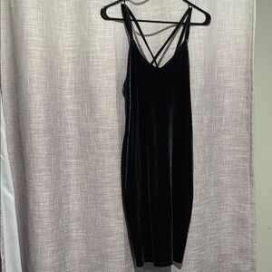 Blue velvet Velvet cross back Dress